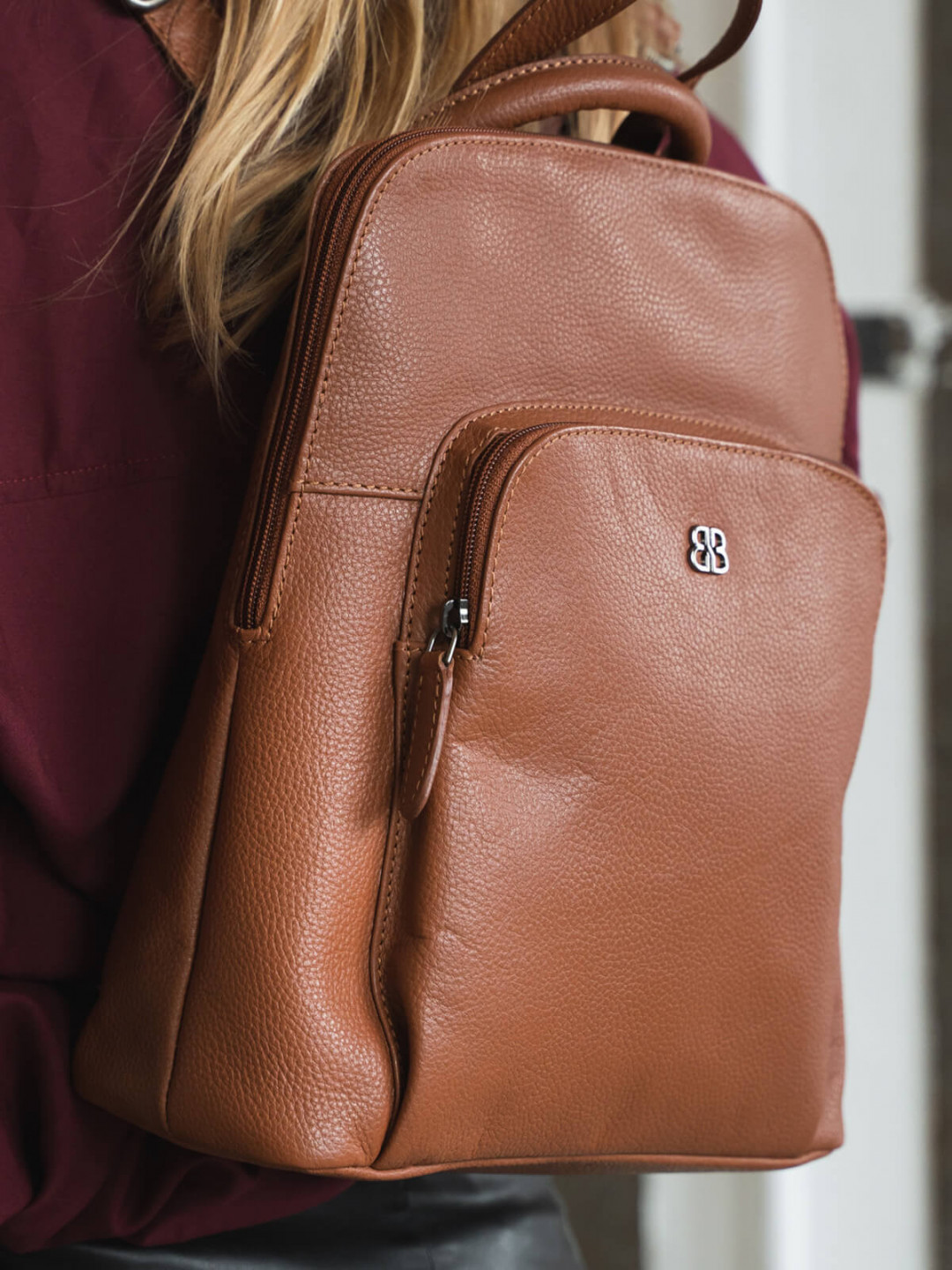 Dámský kožený batoh Bellicci Candence – koňak